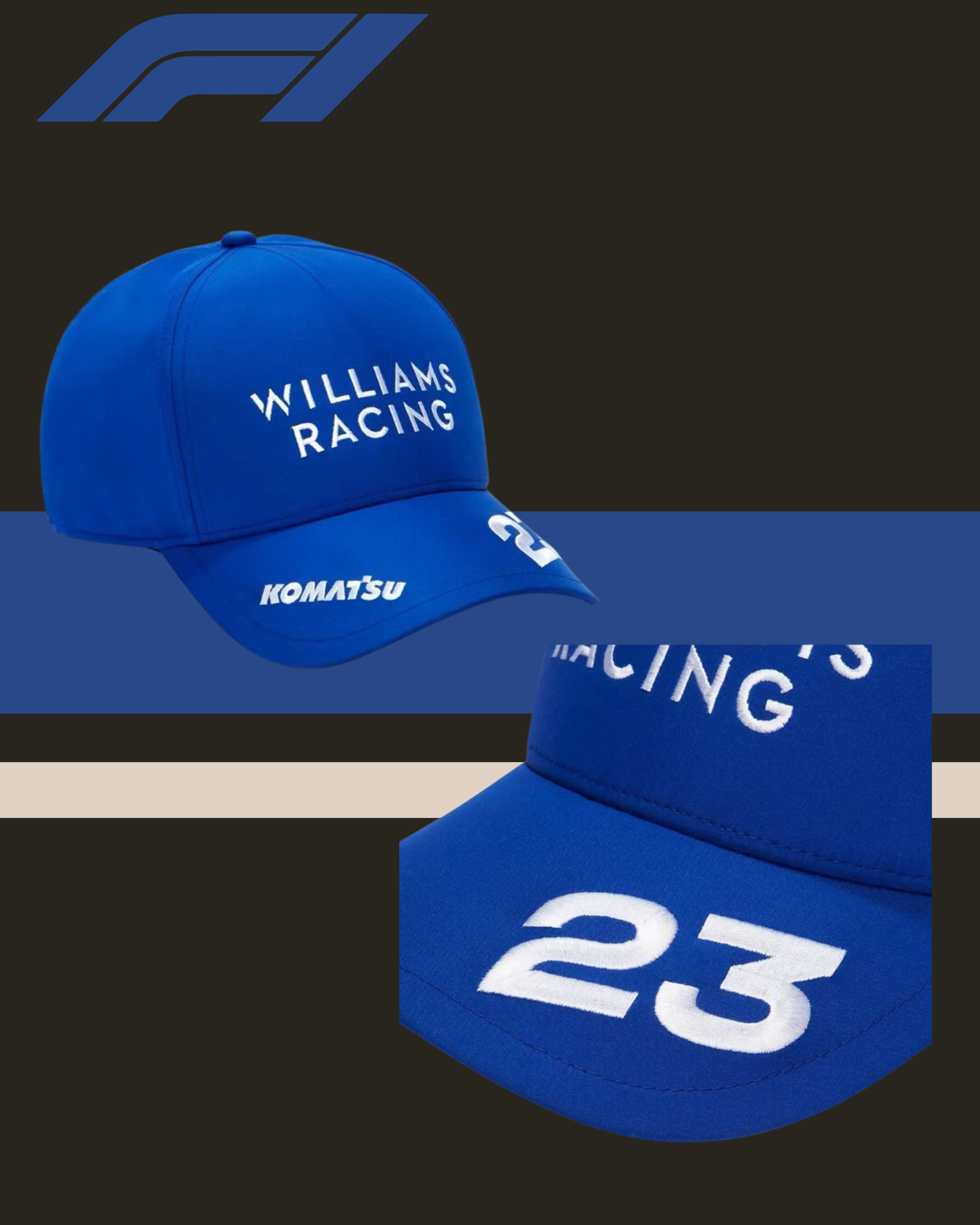 🔵🇬🇧🏁 WILLIAMS RACING 2026–2027 OFFICIAL TEAM CAP (ALEX ALBON #23 & CARLOS SAINZ #55)