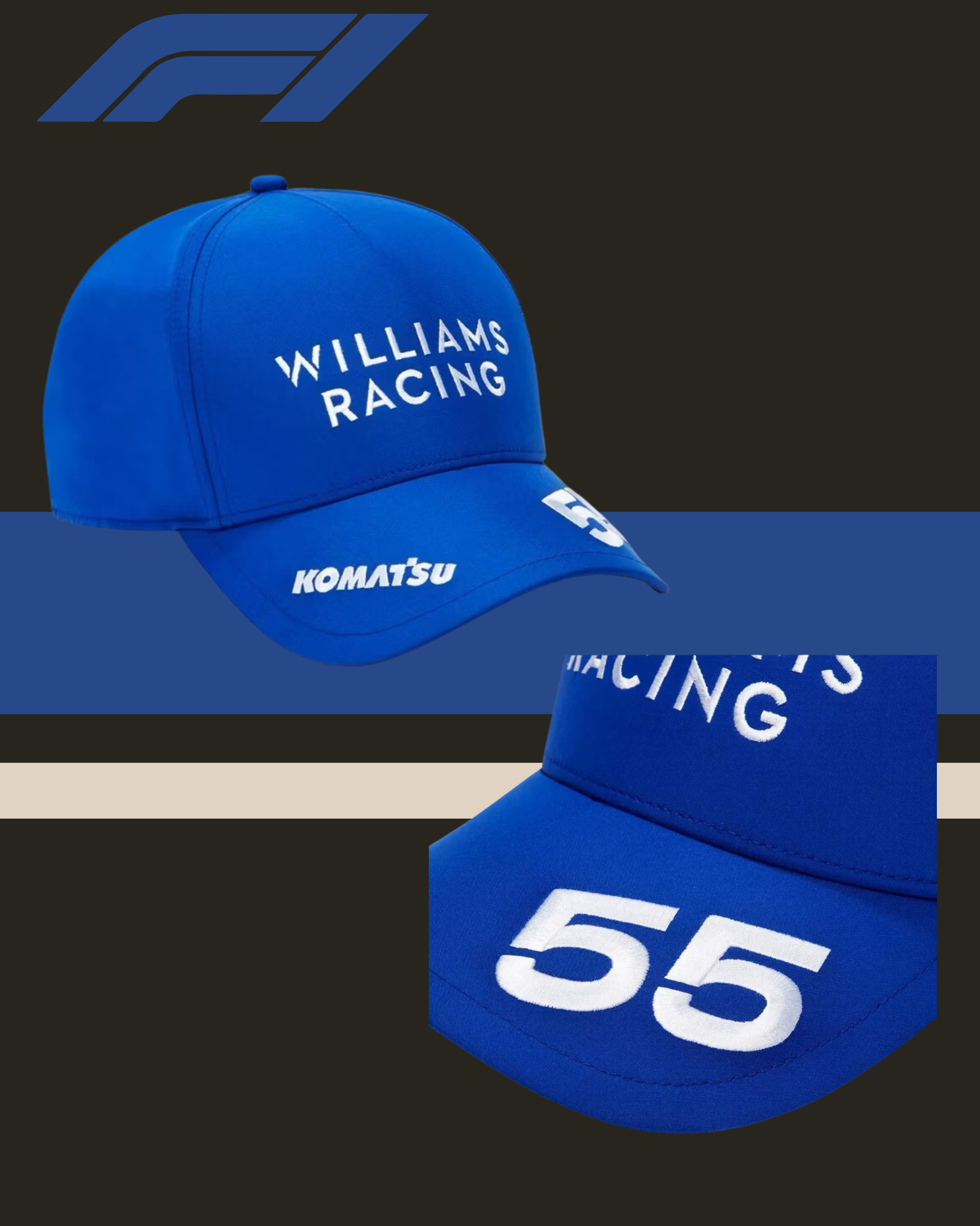 🔵🇬🇧🏁 WILLIAMS RACING 2026–2027 OFFICIAL TEAM CAP (ALEX ALBON #23 & CARLOS SAINZ #55)