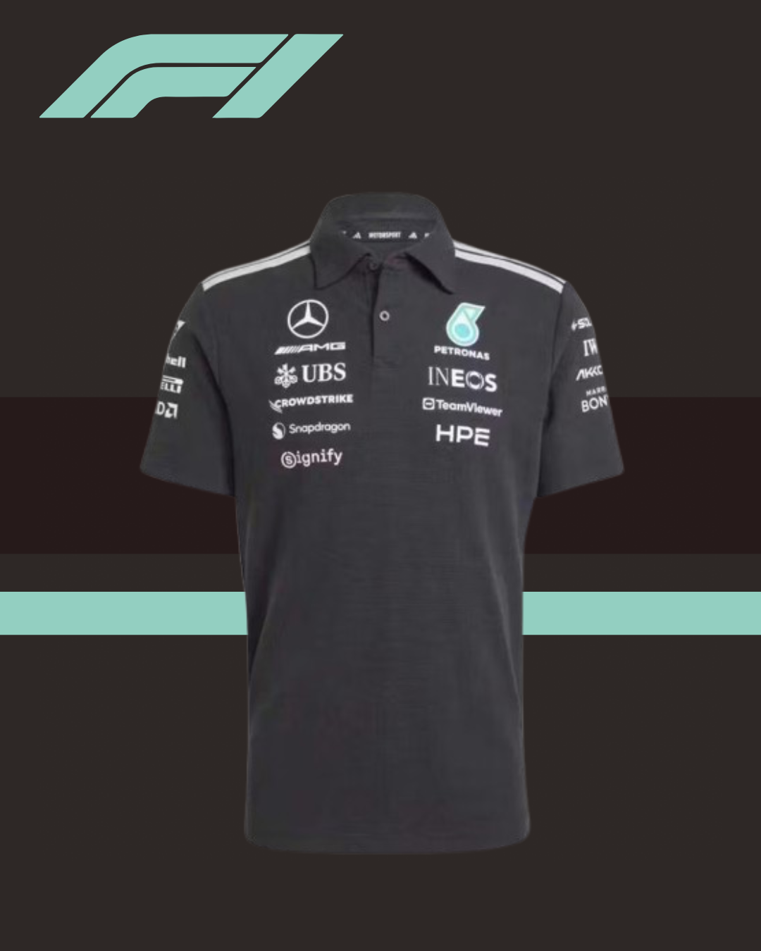 🩶⭐️🏁 MERCEDES-AMG PETRONAS 2026–2027 OFFICIAL TEAM POLO & SHIRT