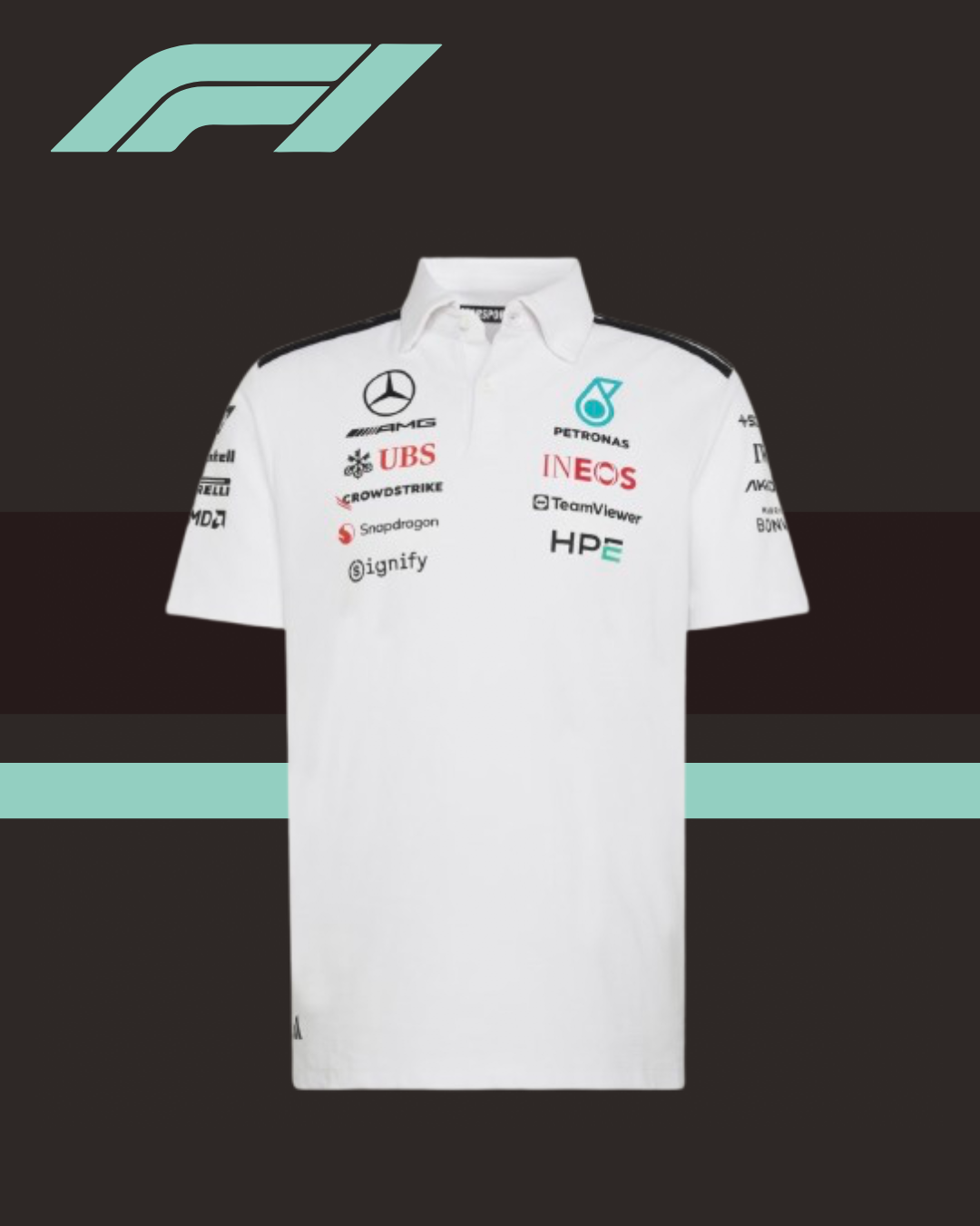 🩶⭐️🏁 MERCEDES-AMG PETRONAS 2026–2027 OFFICIAL TEAM POLO & SHIRT